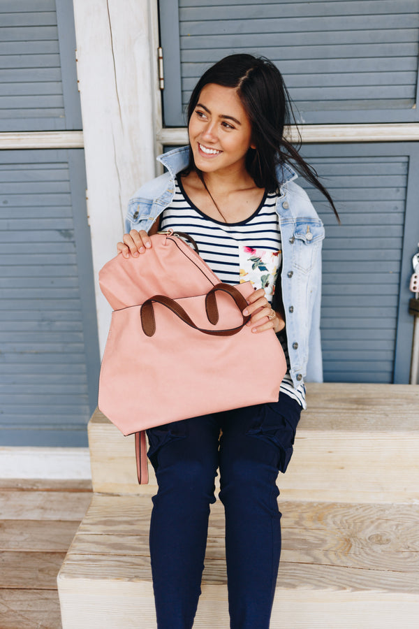 Two-In-One Tote In Pink Lemonade