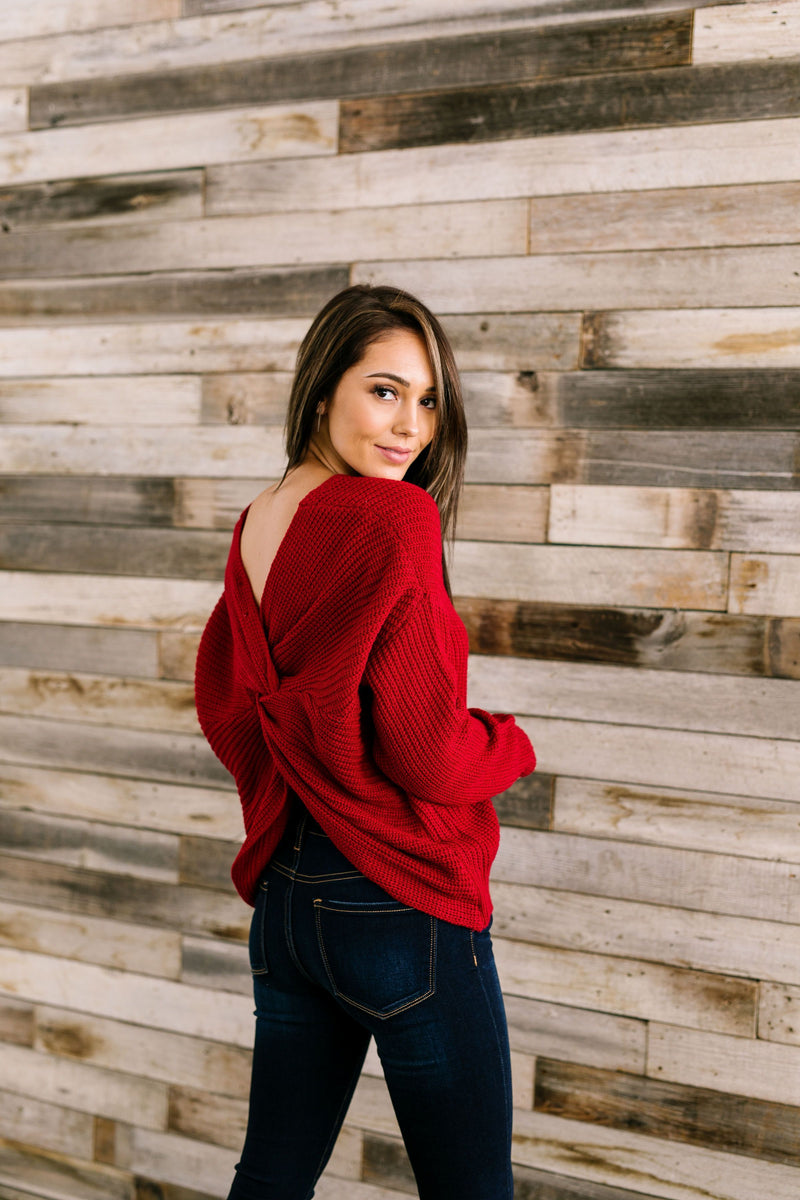 X Marks The Spot Sweater In Cranberry